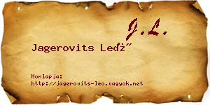 Jagerovits Leó névjegykártya
